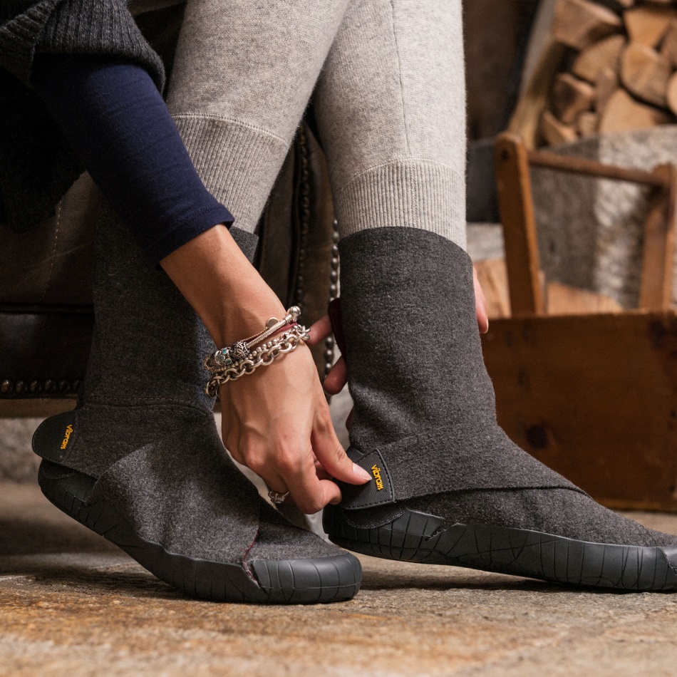 Vibram Furoshiki Halbstiefel Aus Russischem Filz Grau