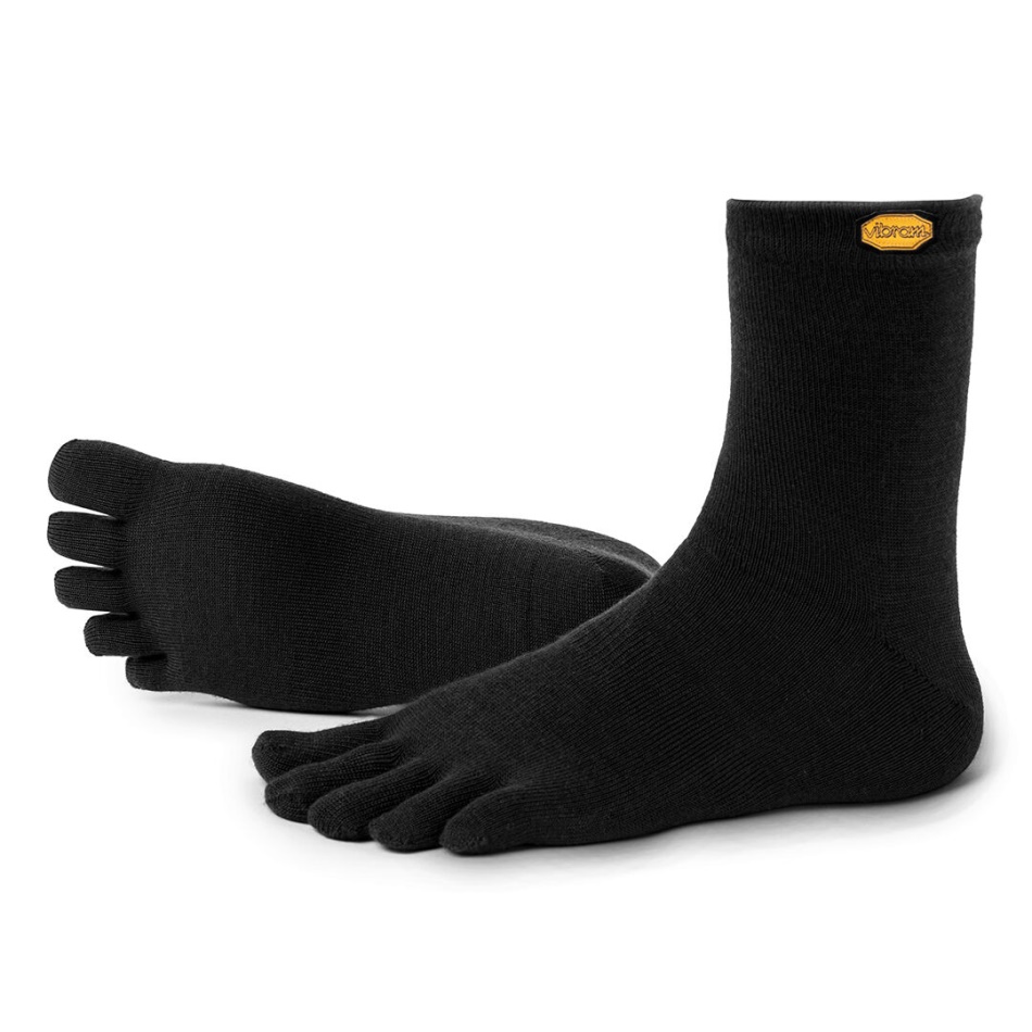Vibram Vibram 5toe Socke Crew Wollschwarz